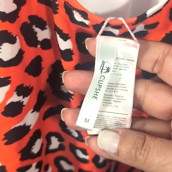 CUPSHE Women's V Neck Leopard Print One Piece Swimsuit Size Medium - Picture 7 of 12